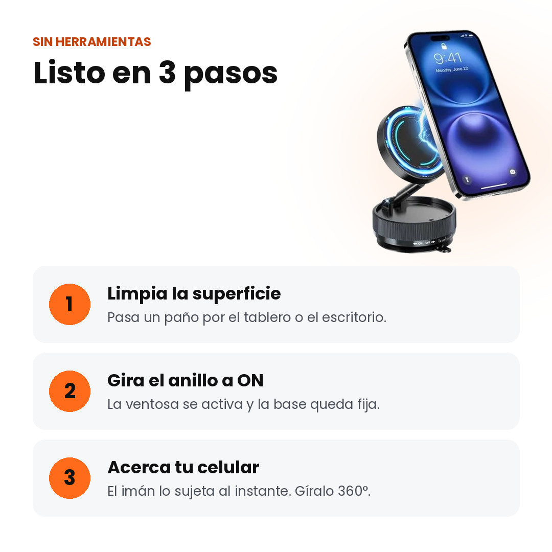SOPORTE MAGNETICO PARA CELULARES 360°